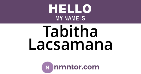 Tabitha Lacsamana