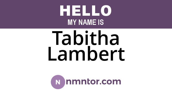 Tabitha Lambert