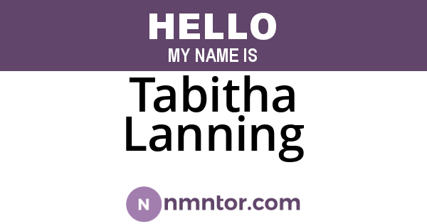 Tabitha Lanning