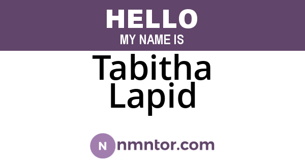Tabitha Lapid