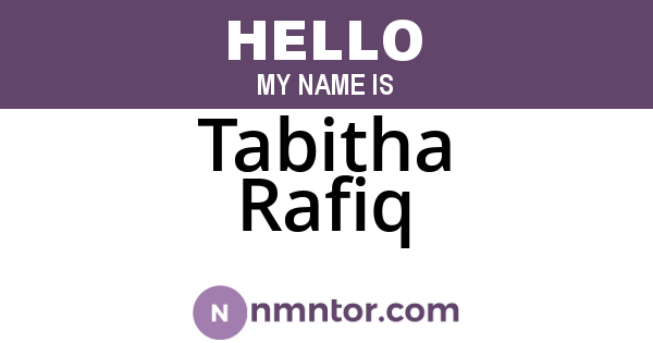 Tabitha Rafiq