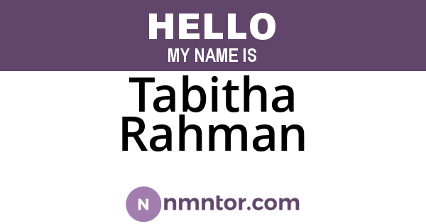 Tabitha Rahman
