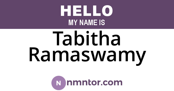 Tabitha Ramaswamy