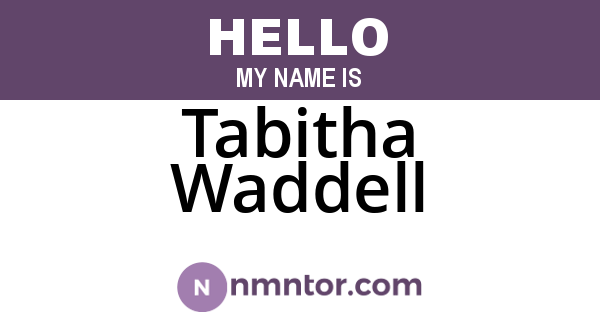 Tabitha Waddell
