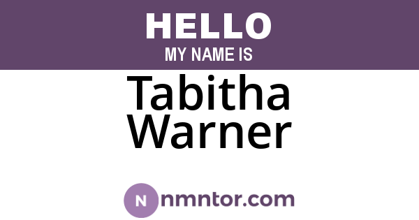 Tabitha Warner