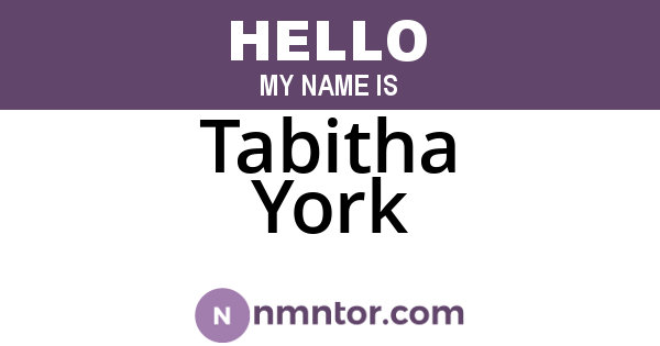 Tabitha York