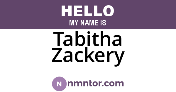 Tabitha Zackery