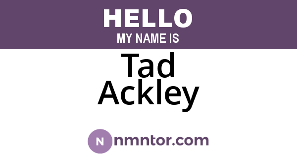 Tad Ackley