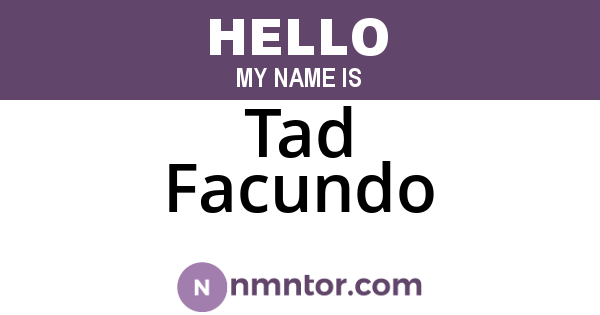 Tad Facundo