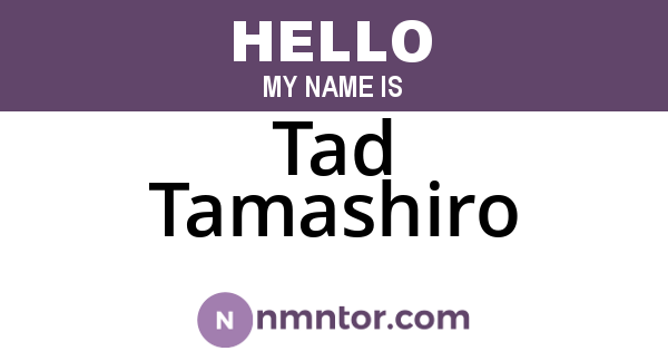 Tad Tamashiro