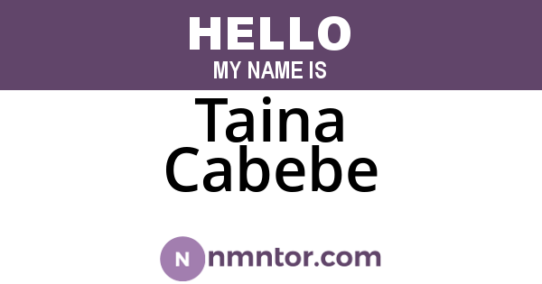 Taina Cabebe