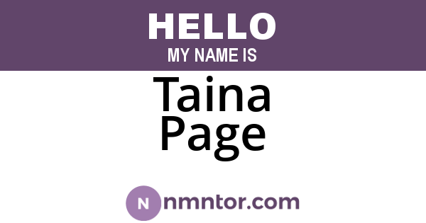 Taina Page