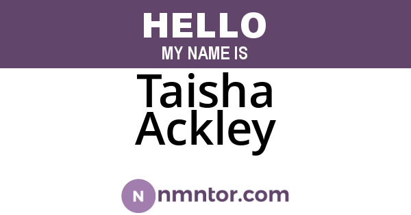 Taisha Ackley