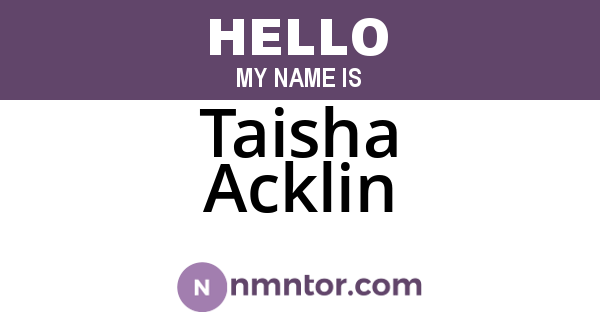 Taisha Acklin