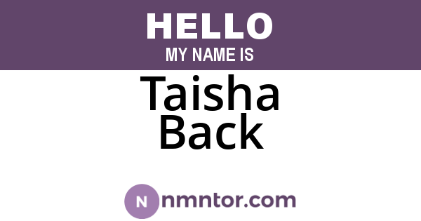 Taisha Back