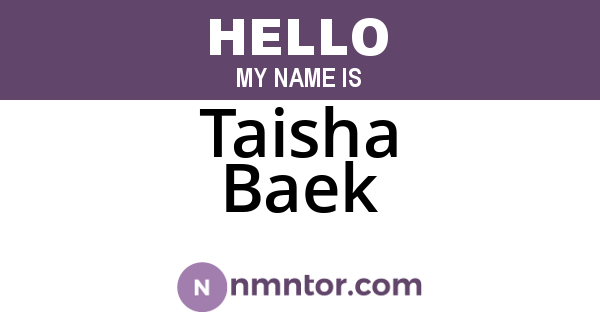 Taisha Baek