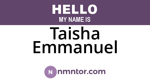 Taisha Emmanuel