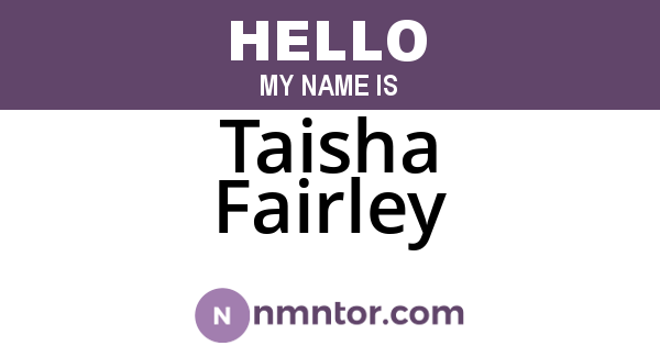Taisha Fairley
