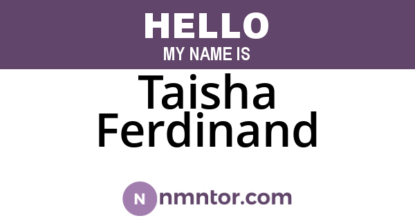 Taisha Ferdinand