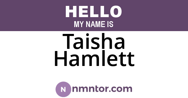 Taisha Hamlett