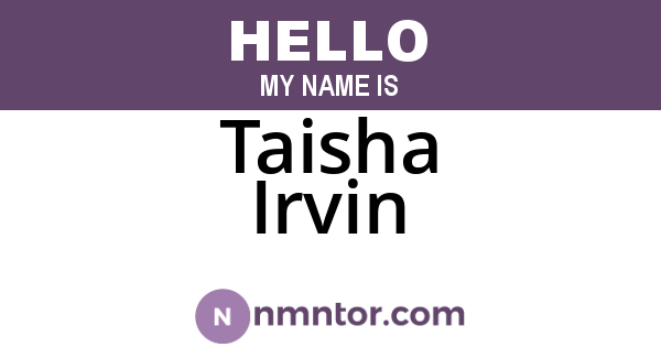 Taisha Irvin