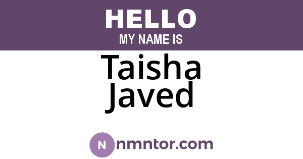 Taisha Javed