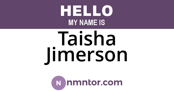 Taisha Jimerson
