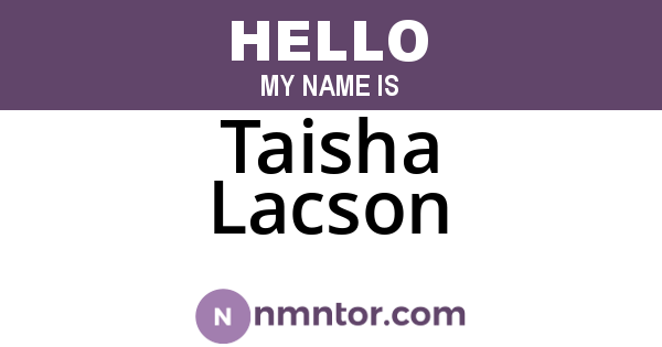 Taisha Lacson