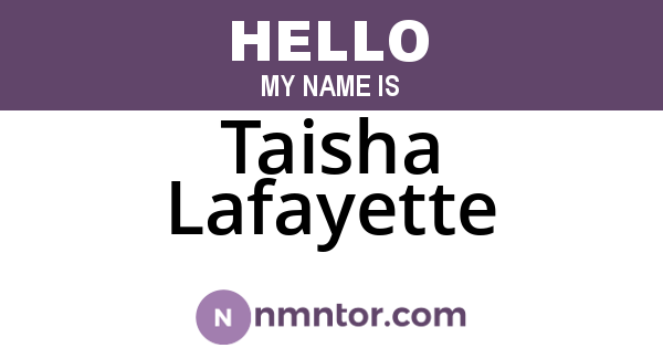 Taisha Lafayette