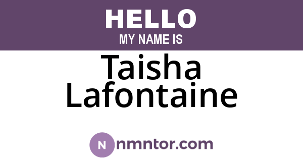 Taisha Lafontaine