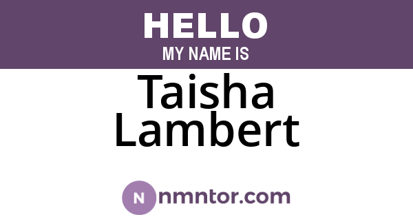 Taisha Lambert