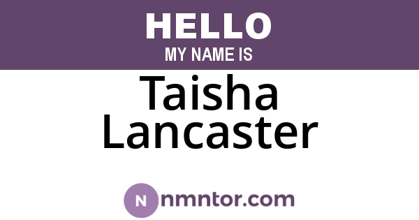 Taisha Lancaster