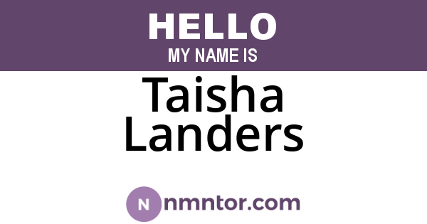 Taisha Landers