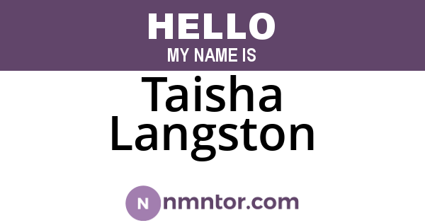 Taisha Langston