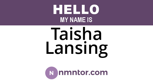 Taisha Lansing