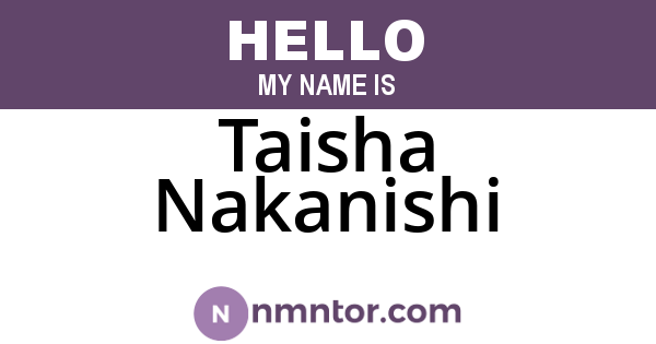 Taisha Nakanishi