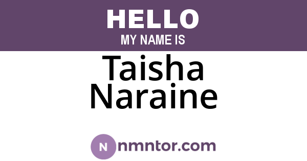 Taisha Naraine