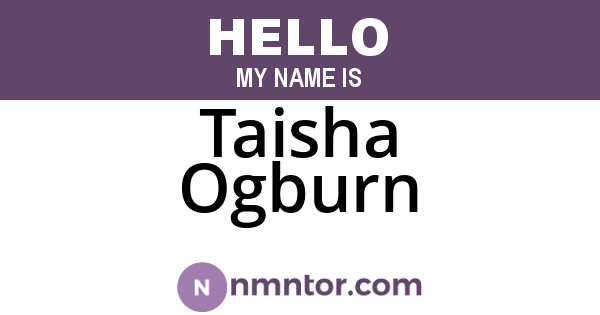 Taisha Ogburn