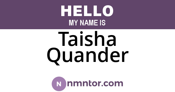 Taisha Quander