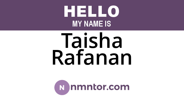 Taisha Rafanan
