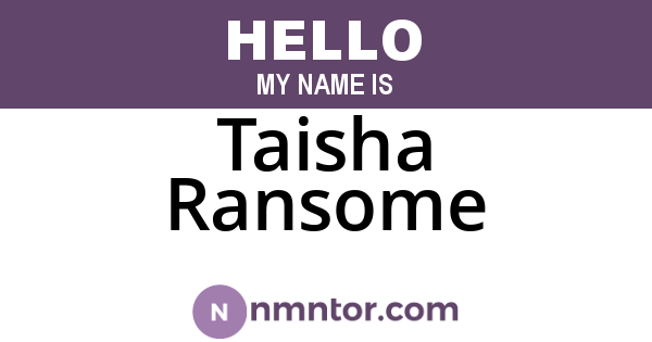 Taisha Ransome