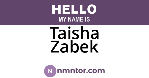 Taisha Zabek