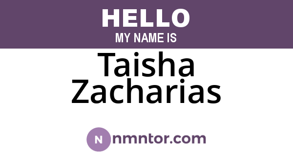 Taisha Zacharias