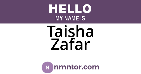 Taisha Zafar