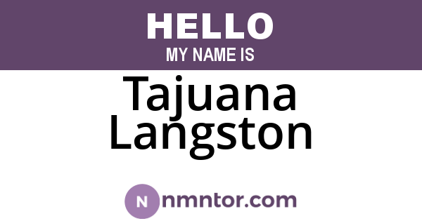 Tajuana Langston