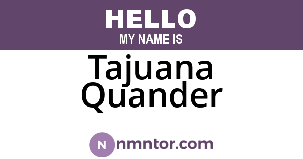 Tajuana Quander