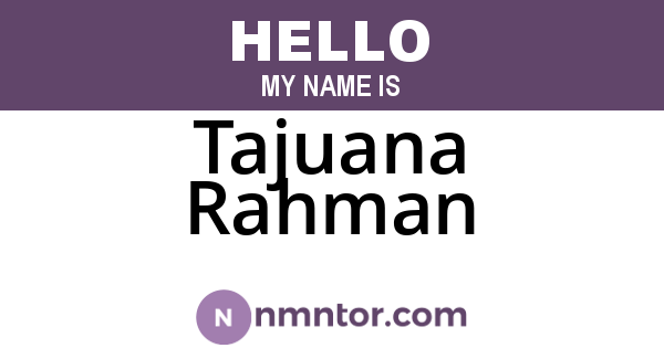 Tajuana Rahman