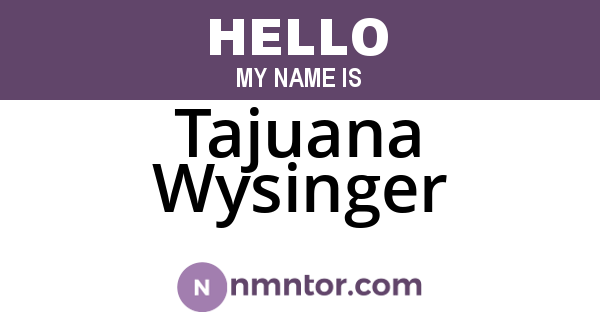 Tajuana Wysinger
