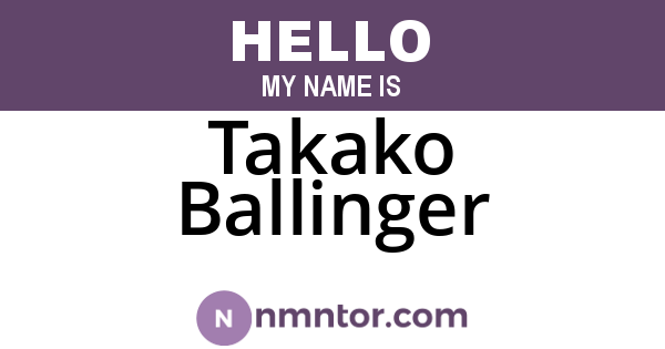 Takako Ballinger