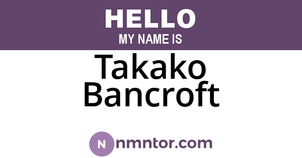 Takako Bancroft